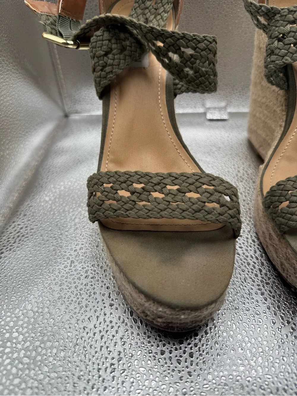 Steve Madden Olive Braided Espadrille Wedge Sandals